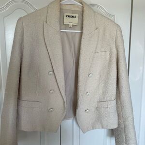 L'AGENCE Cream Women's Blazer Jacket with Buttons Size 6 Retail $550